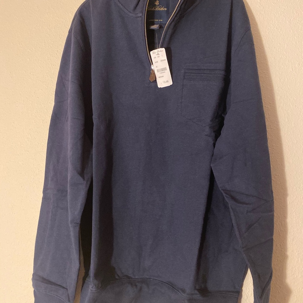 $128 new  brooks brother  ,size M,half zip ..,